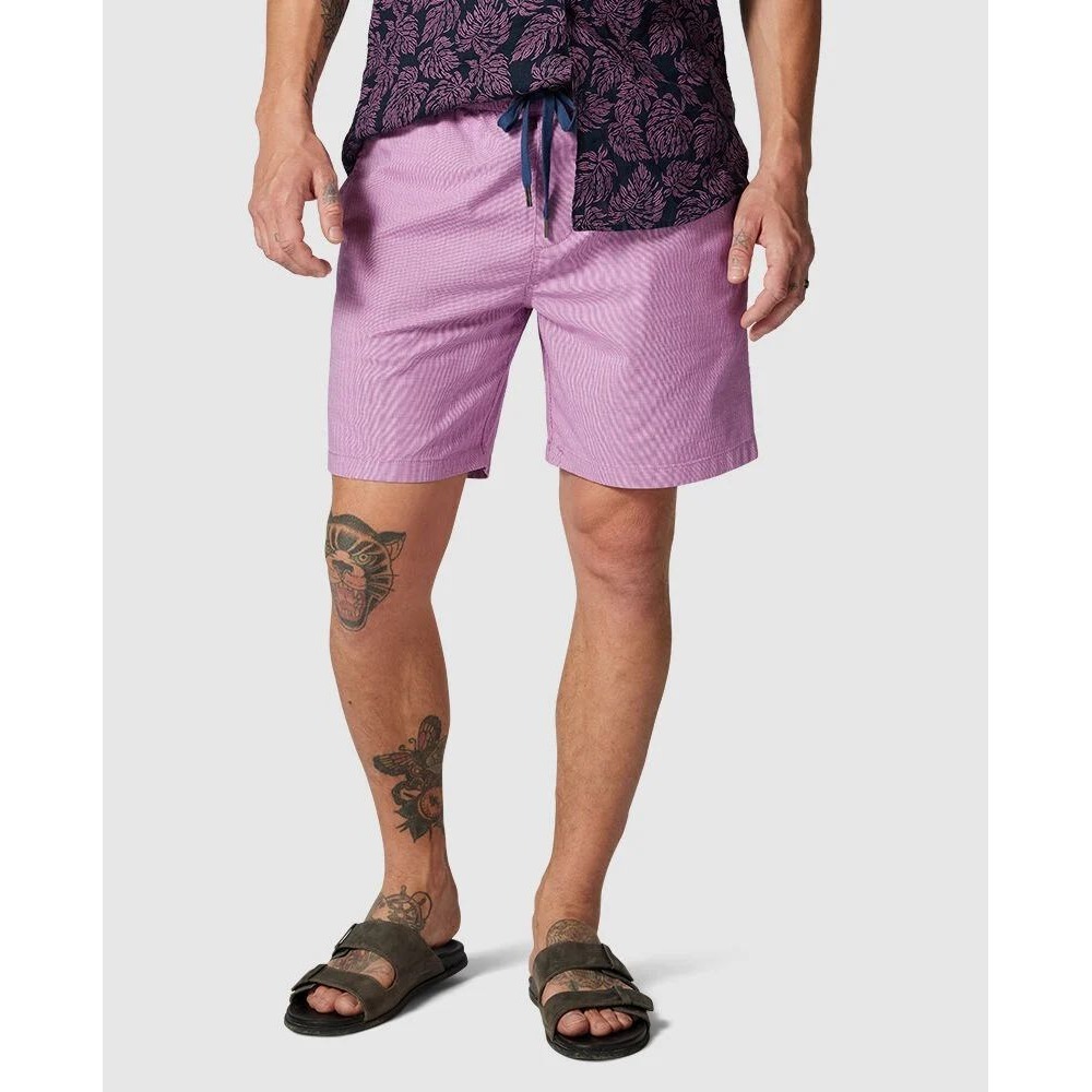 Rodd & Gunn Mens 2XL Purple Textured Drawstring Shorts Elastic Waist Casual